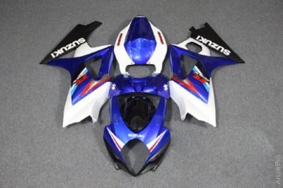 Комплект пластика для мотоцикла Suzuki GSX-R1000 07-08 Бело-Синий