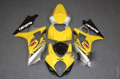 Комплект пластика для мотоцикла Suzuki GSX-R1000 07-08 Желто-Серый