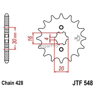 Звезда для мотоцикла передняя JT JTF548.14
