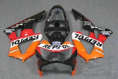 Комплект пластика для мотоцикла Honda CBR929RR 00-01 Repsol оранжевый