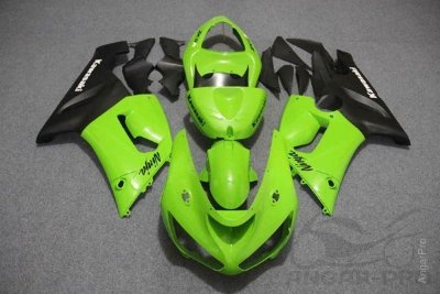 Комплект пластика для мотоцикла Kawasaki ZX-6R 05-06 Зелено-Черный
