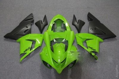 Комплект пластика для мотоцикла Kawasaki ZX-10R 04-05 Зелено-Черный