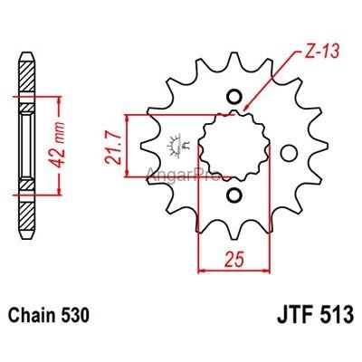 Звезда для мотоцикла передняя JT JTF513.15