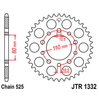 Звезда для мотоцикла задняя JT JTR1332.40