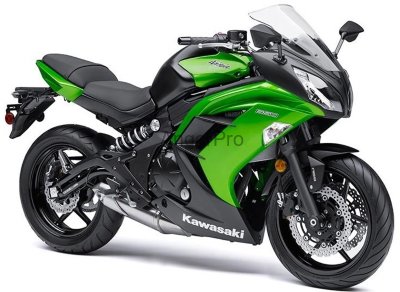 Комплект пластика для мотоцикла Kawasaki ER-6F 12-14 Зелено-Черный заводской