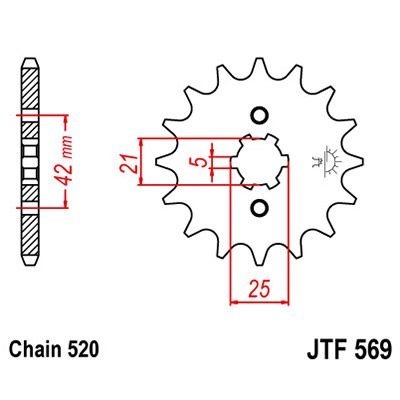Звезда для мотоцикла передняя JT JTF569.13