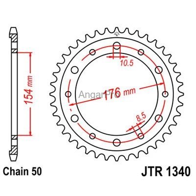 Звезда для мотоцикла задняя JT JTR1340.43