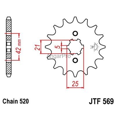 Звезда для мотоцикла передняя JT JTF569.14