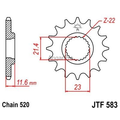 Звезда для мотоцикла передняя JT JTF583.14