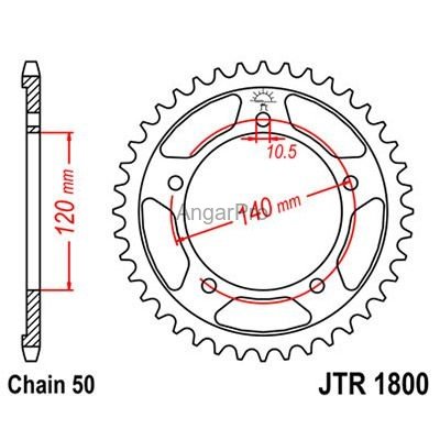 Звезда для мотоцикла задняя JT JTR1800.40