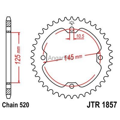Звезда для мотоцикла задняя JT JTR1857.38