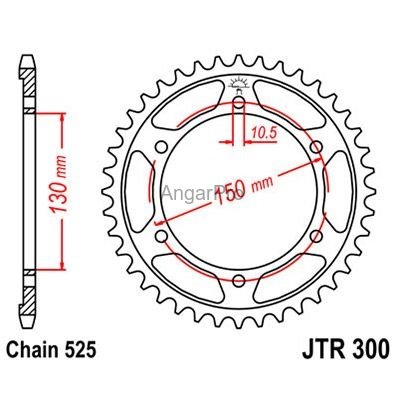 Звезда для мотоцикла задняя JT JTR300.48