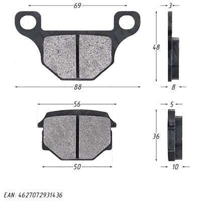 Колодки тормозные дисковые для мотоцикла TTR250Rb, GR (зад.), VR-1 (перед.)