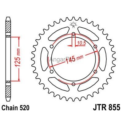 Звезда для мотоцикла задняя JT JTR855.48