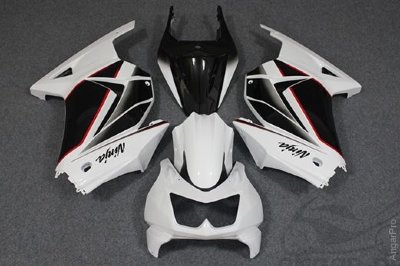 Комплект пластика для мотоцикла Kawasaki Ninja 250R Бело-Черный