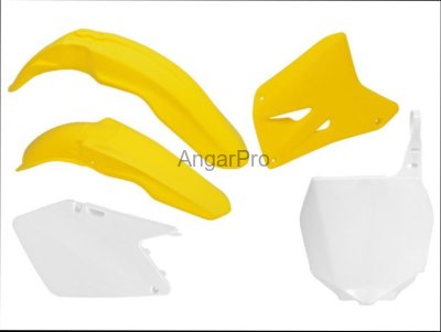 Комплект пластика для мотоцикла R-Tech Suzuki RM125,250 01-11 (R-KITRM0-OEM-502) желто-белый